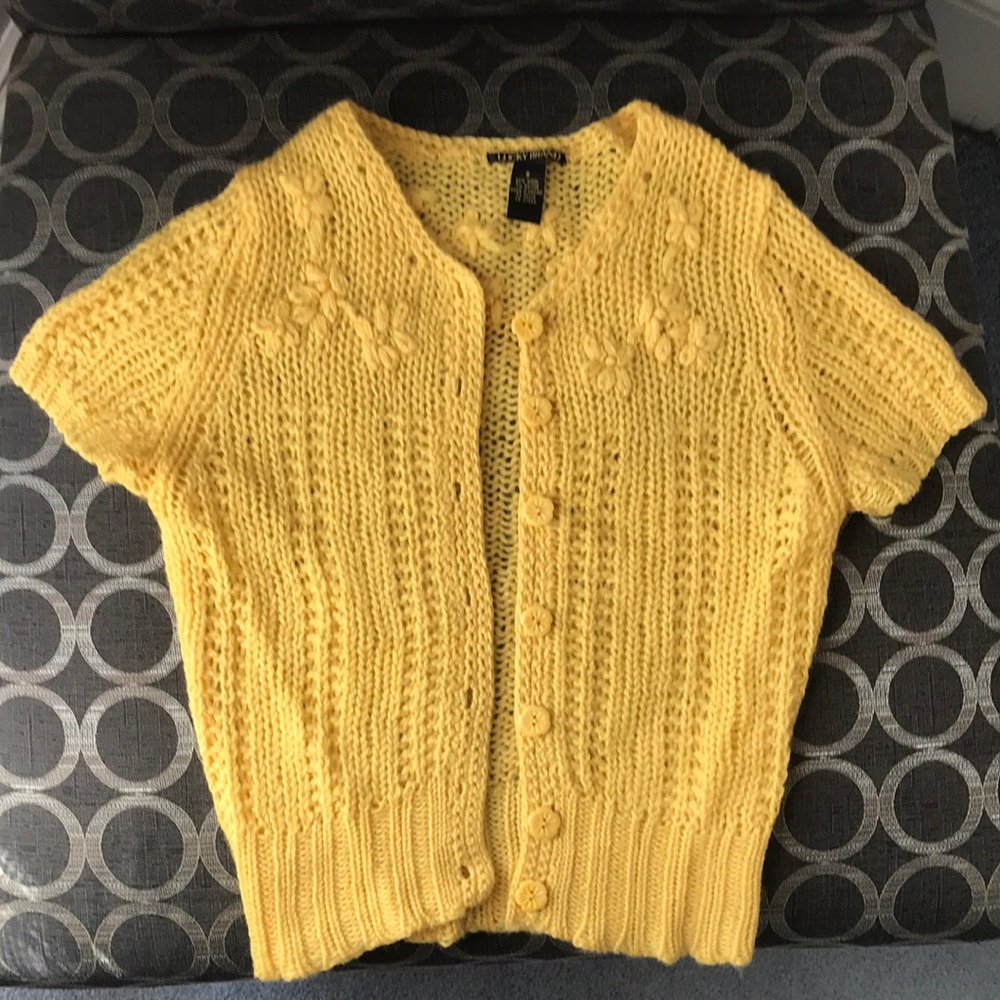 Lucky Brand yellow shrug cardigan size S